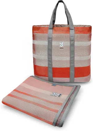 CGEAR RV Comfort Mat – Patented Sand-Free Technology with Ultra Soft Material – Sized to Your RV, Campsite, Beach House – Great Outdoor Patio Rug or Camping (Earthy Stripe, 4' x 5')