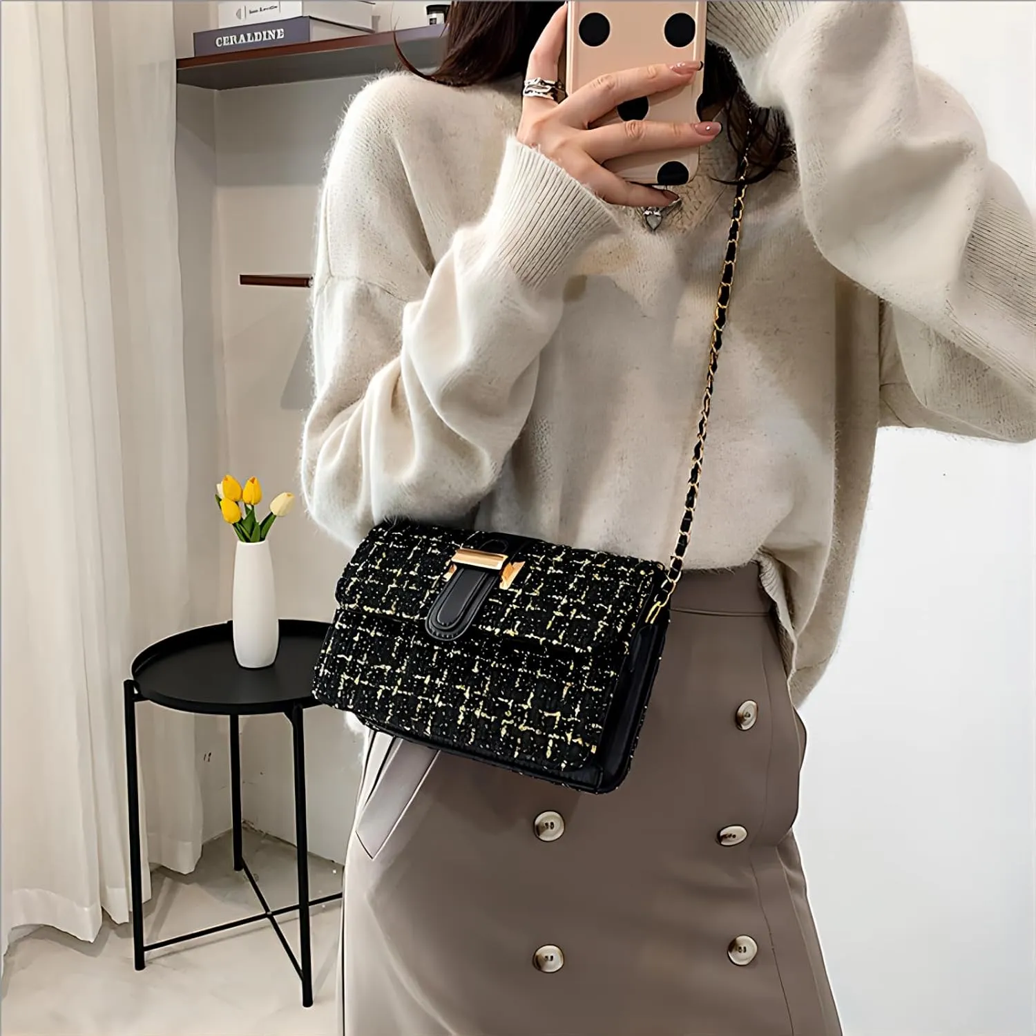 CHARMORE Crossbody Bags for Women Trendy Small Leather Purse Shoulder Bag Durable Fashion Design with Chain Strap
