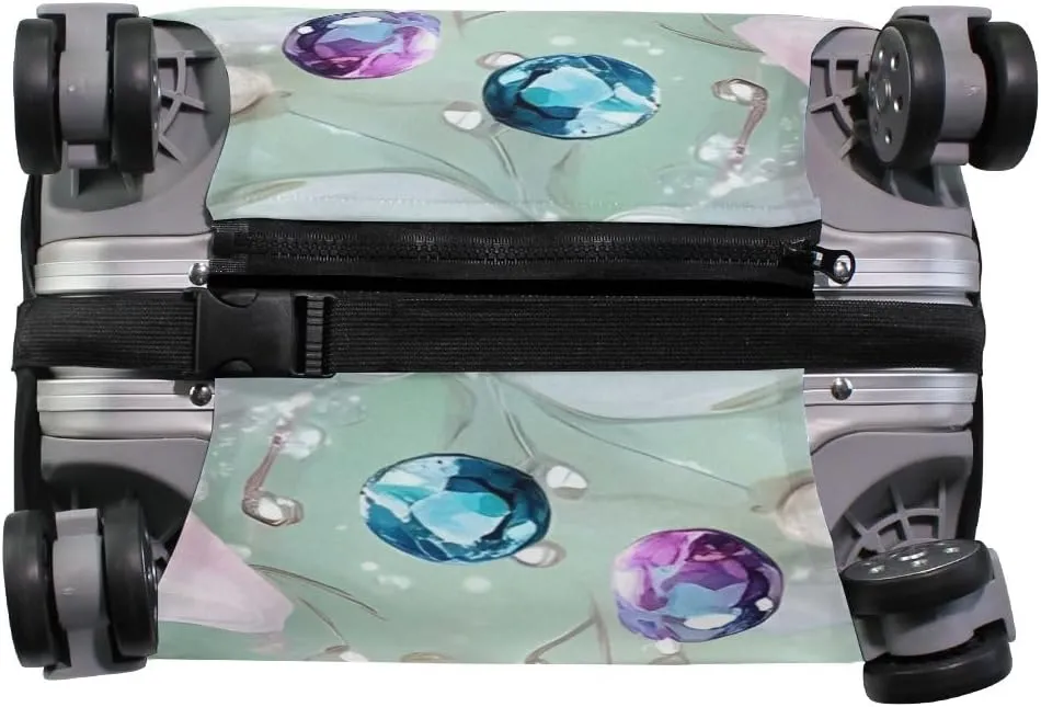 CHIFIGNO Beautiful Butterflies Flowers Large Luggage Cover with Concealed Zipper Suitable for 18-32 Inch L Fits 26-28 Inch