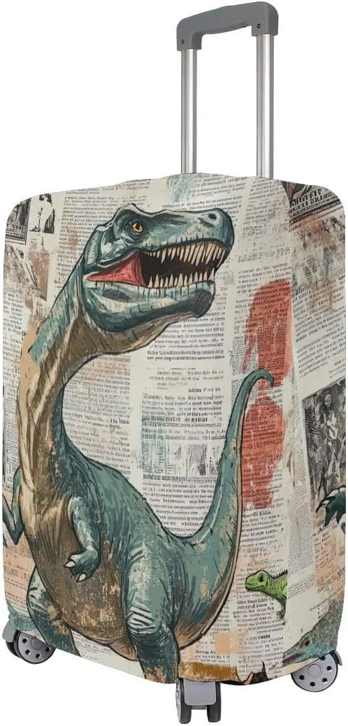 CHIFIGNO Dinosaur News Travel Bag Cover Fits 18-32 Inch Luggage L Fits 26-28 Inch