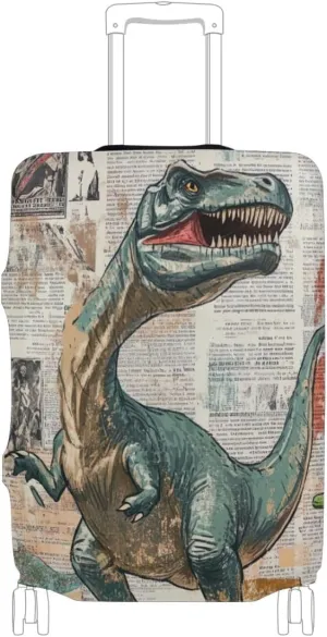 CHIFIGNO Dinosaur News Travel Bag Cover Fits 18-32 Inch Luggage L Fits 26-28 Inch