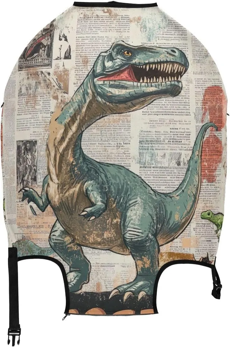 CHIFIGNO Dinosaur News Travel Bag Cover Fits 18-32 Inch Luggage L Fits 26-28 Inch