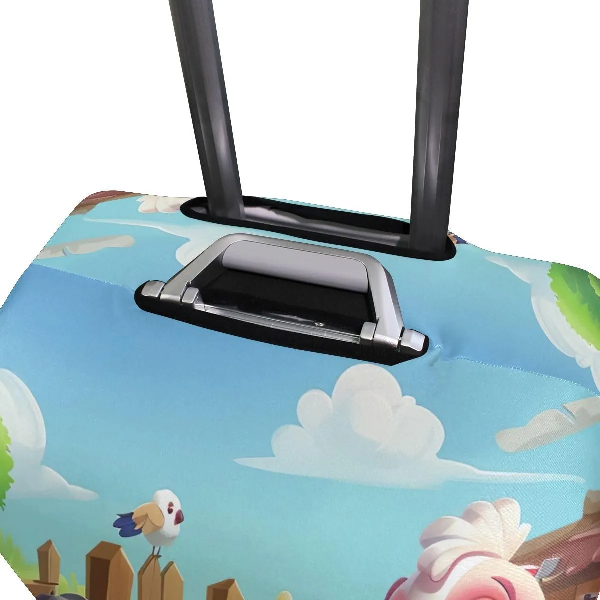 CHIFIGNO Game Art of Cute Farm Animals Standing in Carry on Luggage Cover, Baggage Cover Protector Fit 18-32 Inch Luggage L Fits 26-28 Inch