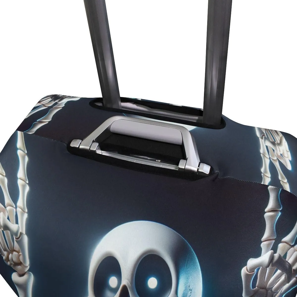 CHIFIGNO Skeleton Victory Gesture Travel Bag Cover Luggage Covers Protector Fits 18-32 Inch Luggage L Fits 26-28 Inch