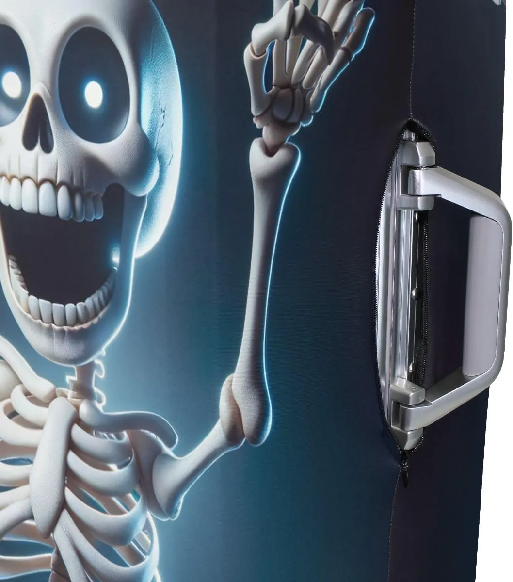 CHIFIGNO Skeleton Victory Gesture Travel Bag Cover Luggage Covers Protector Fits 18-32 Inch Luggage L Fits 26-28 Inch