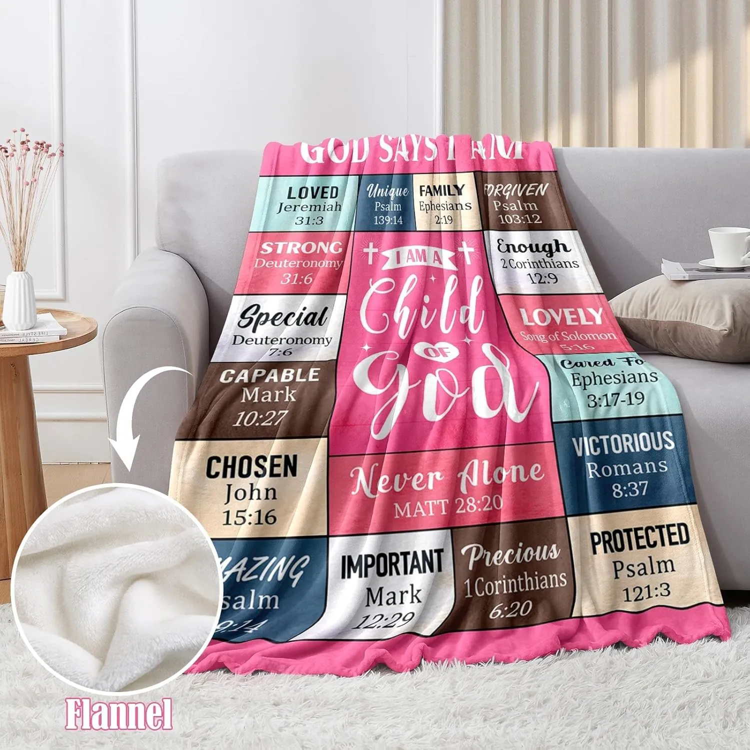 Christian Gifts for Women - Baptism Gifts for Girl - I Am A Child Of God Blanket - Christian Blanket 50"x60" - Inspirational Religious Catholic Spiritual Gifts for Women & Girl - Birthday, Christmas