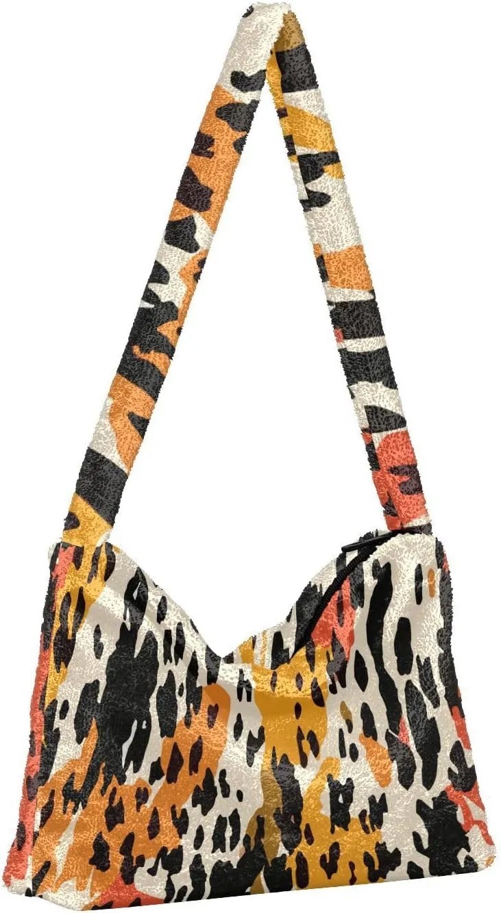 Christmas Green Ladies Shoulder Handbags, Plush Undersrm Bag, Shoulder Handbag Women