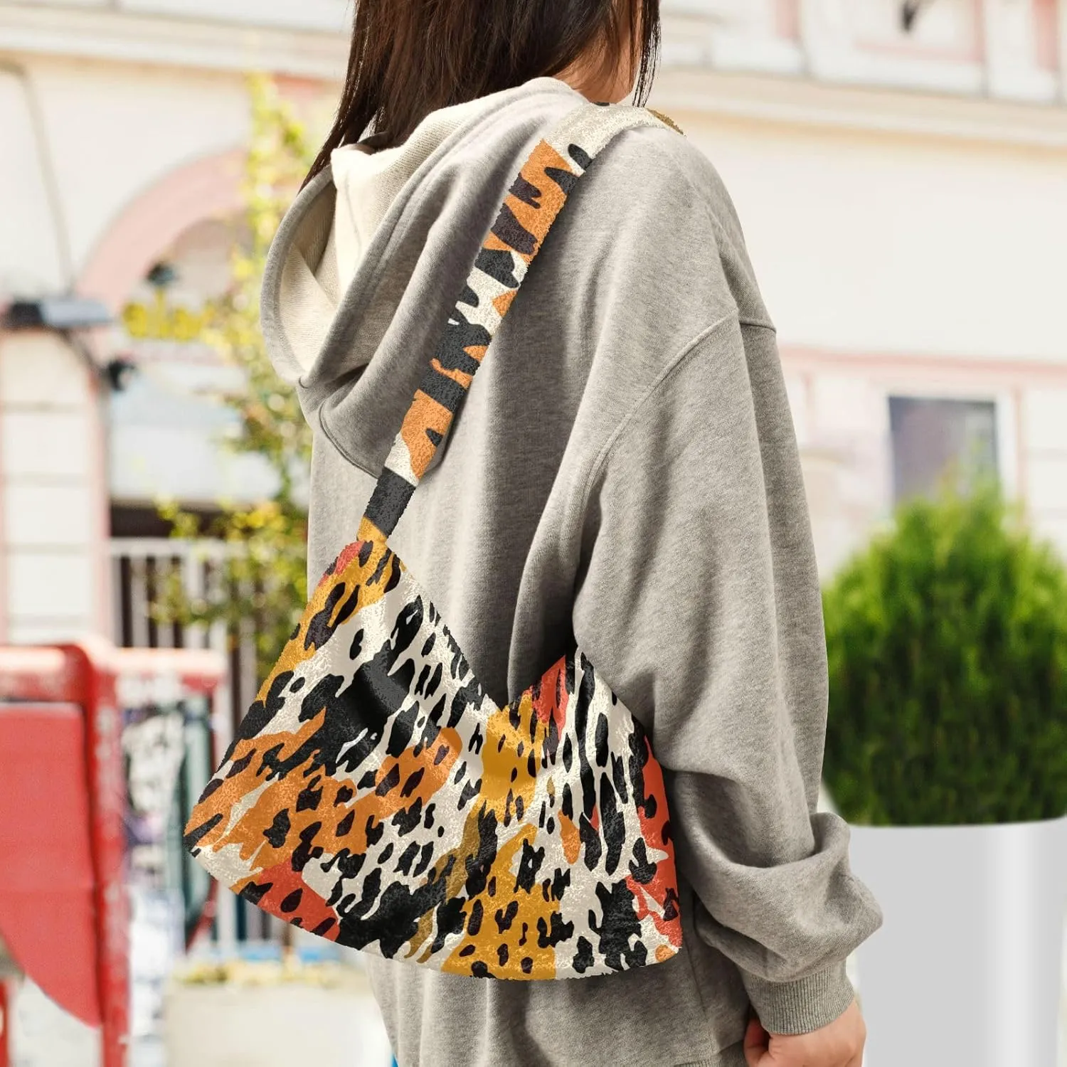 Christmas Green Ladies Shoulder Handbags, Plush Undersrm Bag, Shoulder Handbag Women