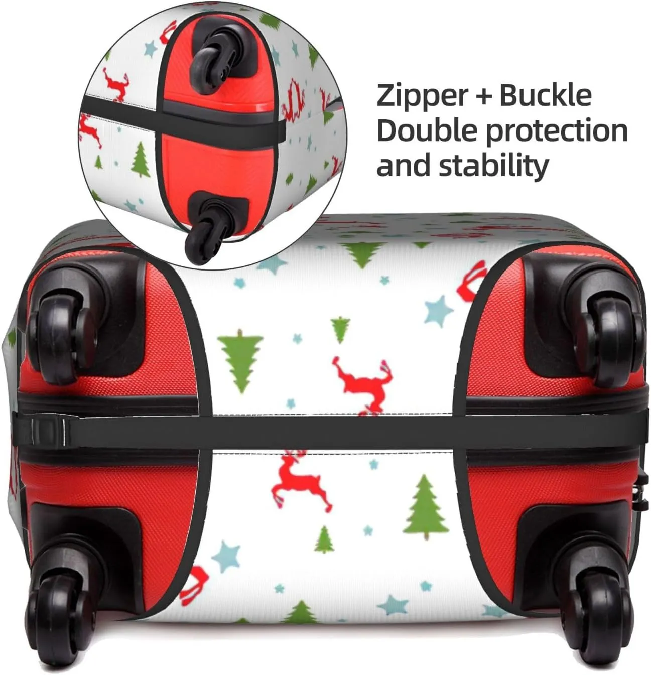 Christmas Holiday Travel Box Protective Cover,Travel Luggage Cover,Suitcase Protector Fits 18-32 In,Suitcase Cover