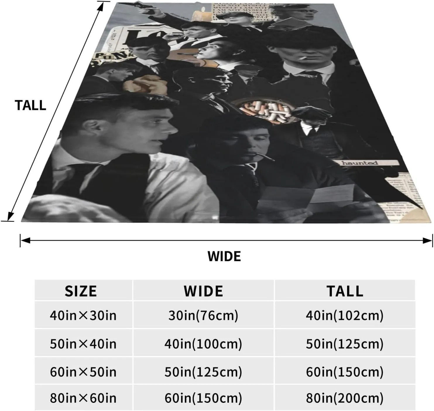 Cillian Murphy Blanket Flannel Fleece Printed Throw Blankets Ultra Soft Micro Warm Blanket for All Season Bedding Chair Sofa Couch Bed 50"x40"