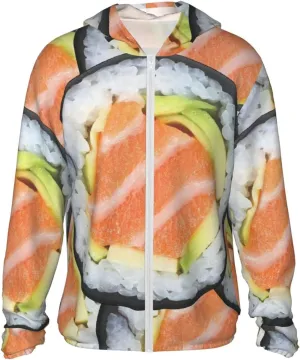 Cinnamon Roll Sun Protection Hoodie Full Zip Shirts Jacket With Pockets For Hiking Outdoor Running For Women Men