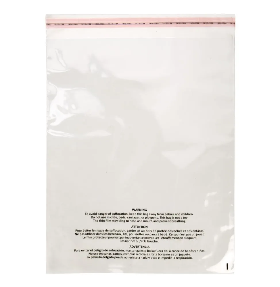 Clear Poly Bags | 100 Pack | 11 x 14 | Amazon FBA Shipping Bags with Suffocation Safety Warning Printed on Bag in Multiple Languages | Product Packaging for Amazon FBA Sellers | PFW1114A﻿