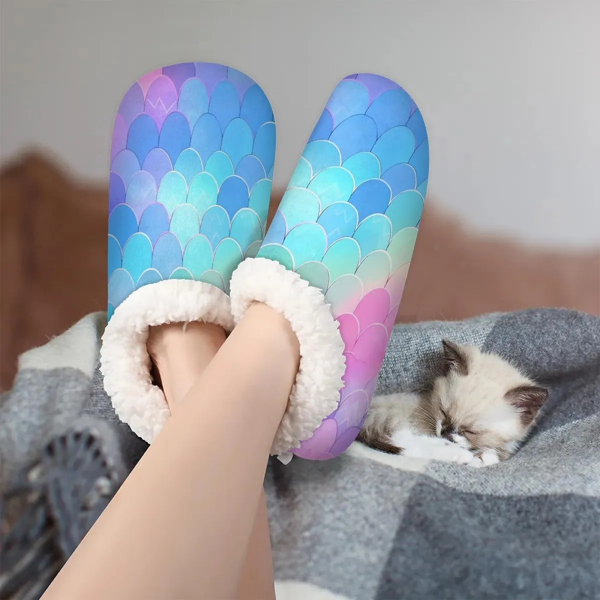 Closed Back Slippers for Women Men Cozy Warm House Slippers Indoor Outdoor House Shoes