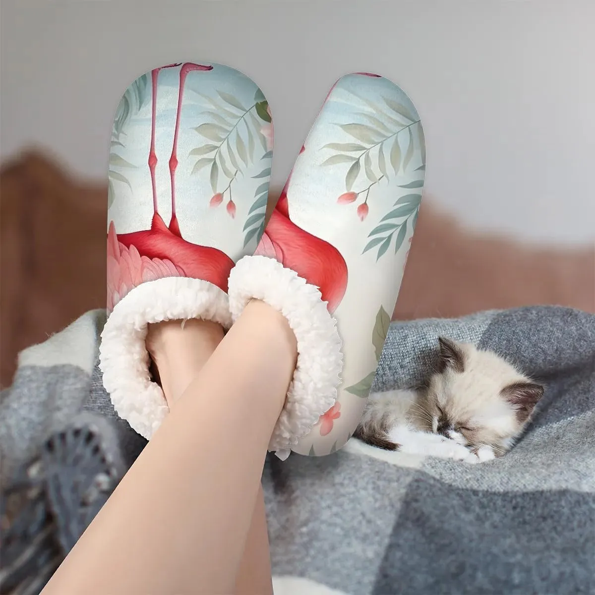 Closed Back Slippers for Women Men Cozy Warm House Slippers Indoor Outdoor House Shoes