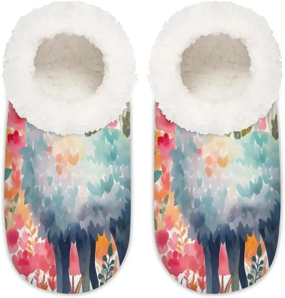Closed Back Slippers for Women Men Cozy Warm House Slippers Indoor Outdoor House Shoes