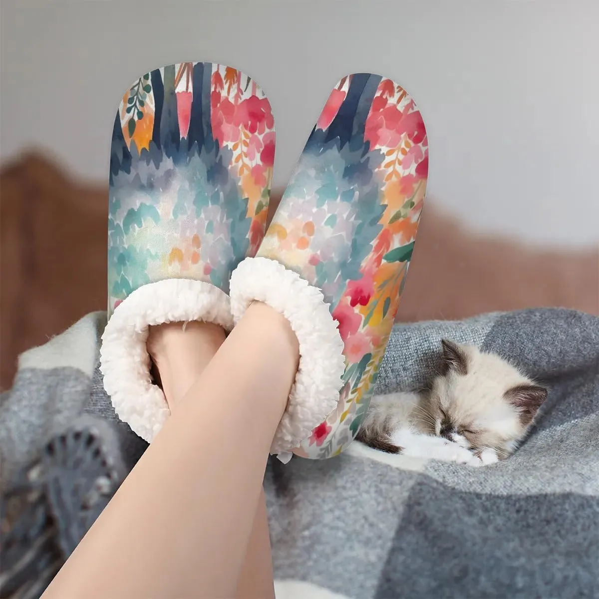 Closed Back Slippers for Women Men Cozy Warm House Slippers Indoor Outdoor House Shoes