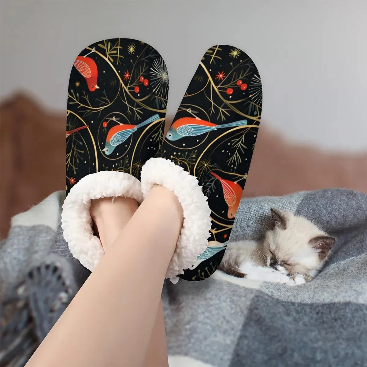 Closed Back Slippers for Women Men Cozy Warm House Slippers Indoor Outdoor House Shoes