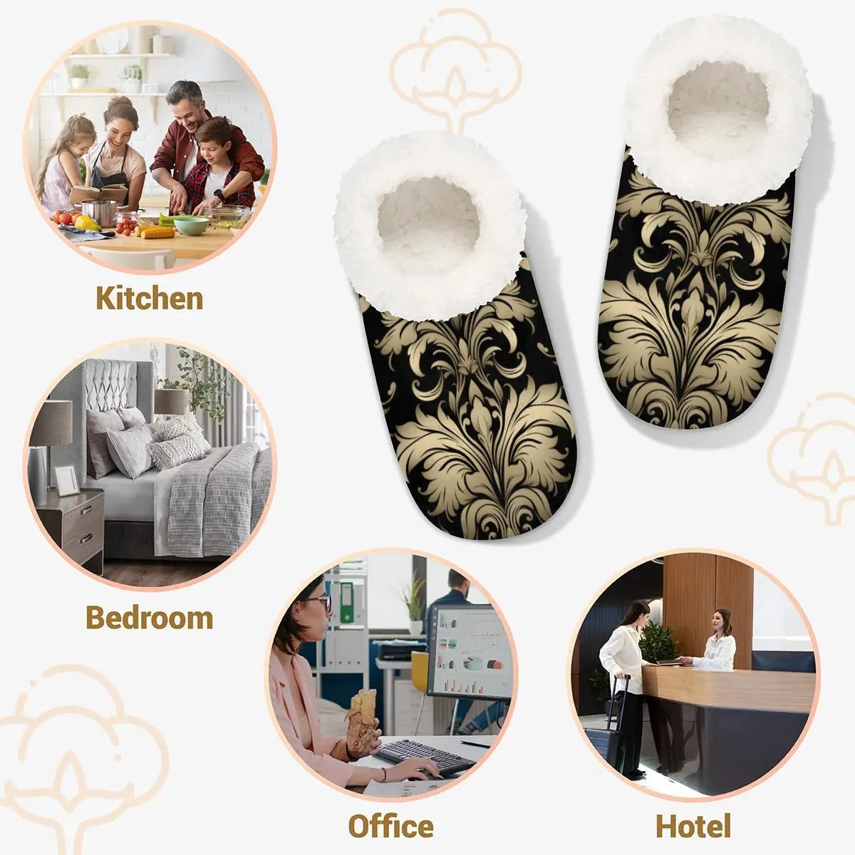 Closed Back Slippers for Women Men Cozy Warm House Slippers Indoor Outdoor House Shoes