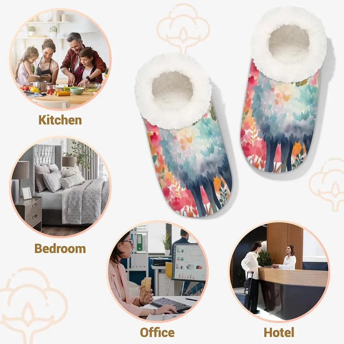 Closed Back Slippers for Women Men Cozy Warm House Slippers Indoor Outdoor House Shoes
