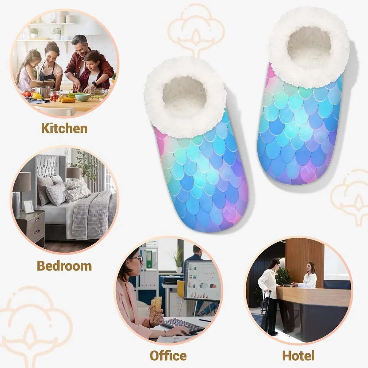 Closed Back Slippers for Women Men Cozy Warm House Slippers Indoor Outdoor House Shoes