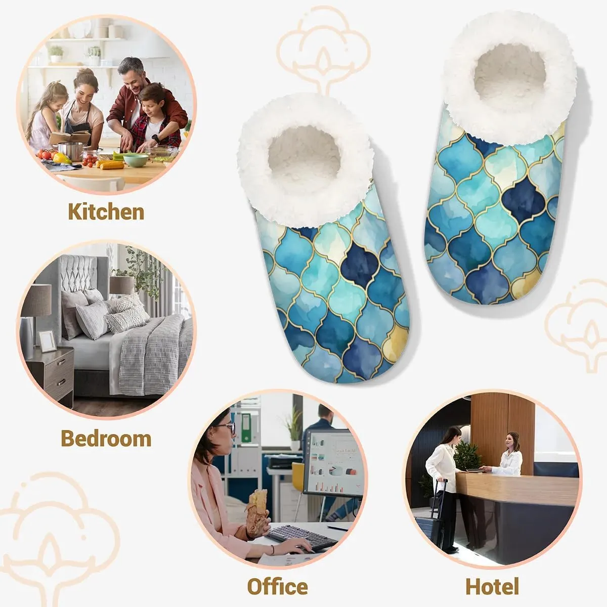 Closed Back Slippers for Women Men Cozy Warm House Slippers Indoor Outdoor House Shoes