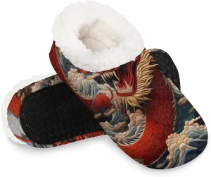Closed Back Slippers for Women Men Cozy Warm House Slippers Indoor Outdoor House Shoes