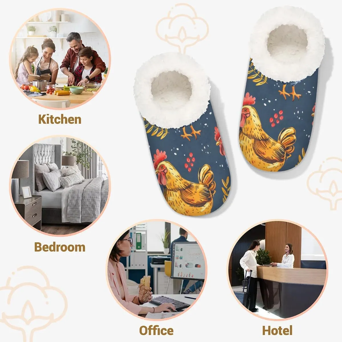 Closed Back Slippers for Women Men Cozy Warm House Slippers Indoor Outdoor House Shoes