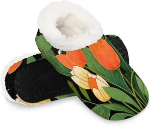 Closed Back Slippers for Women Men Cozy Warm House Slippers Indoor Outdoor House Shoes