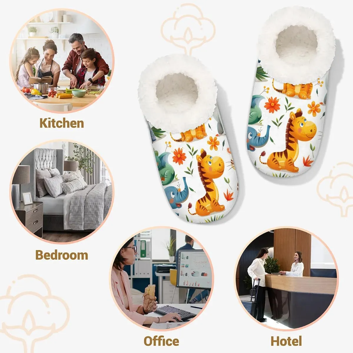 Closed Back Slippers for Women Men Cozy Warm House Slippers Indoor Outdoor House Shoes