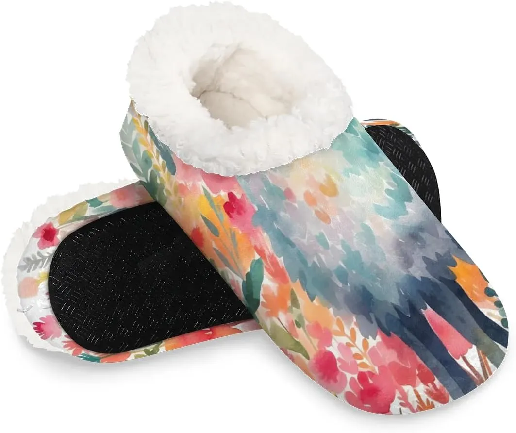 Closed Back Slippers for Women Men Cozy Warm House Slippers Indoor Outdoor House Shoes
