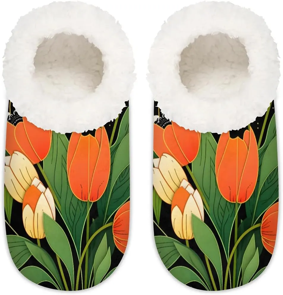 Closed Back Slippers for Women Men Cozy Warm House Slippers Indoor Outdoor House Shoes