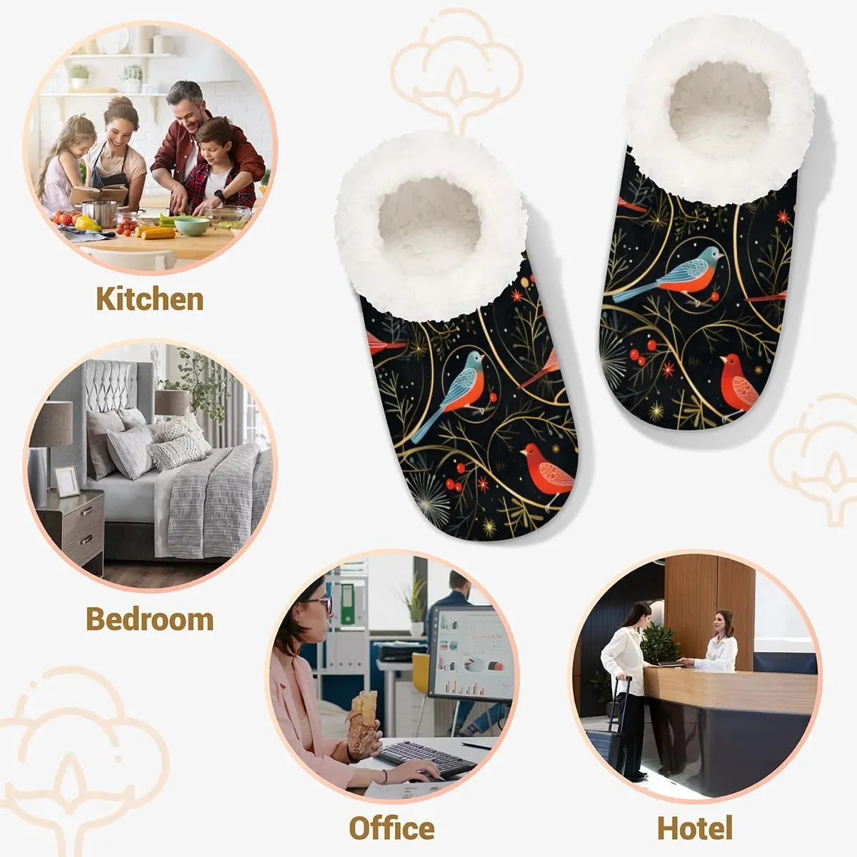 Closed Back Slippers for Women Men Cozy Warm House Slippers Indoor Outdoor House Shoes