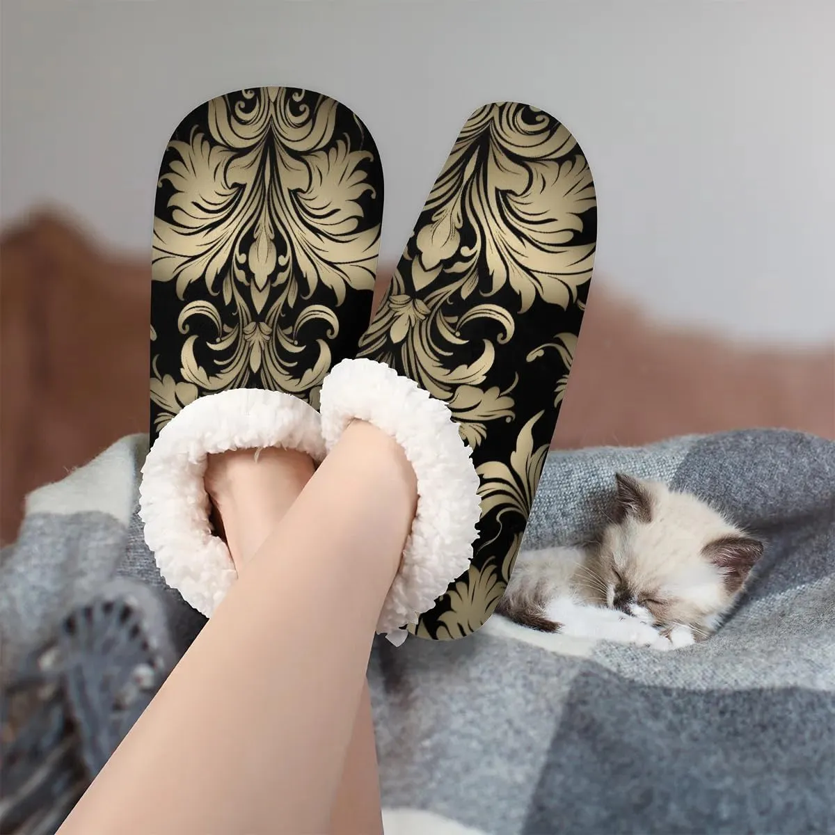 Closed Back Slippers for Women Men Cozy Warm House Slippers Indoor Outdoor House Shoes