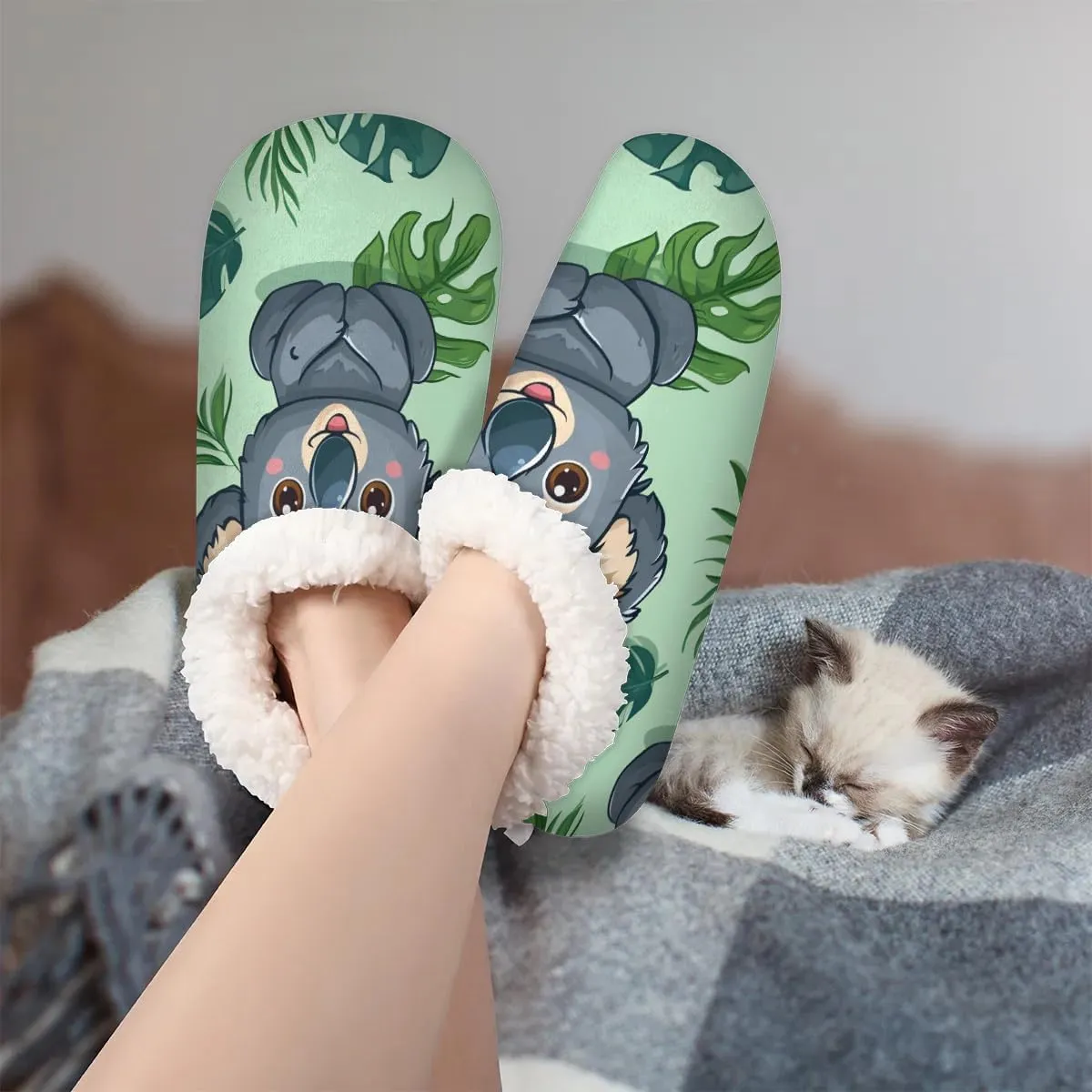 Closed Back Slippers for Women Men Cozy Warm House Slippers Indoor Outdoor House Shoes