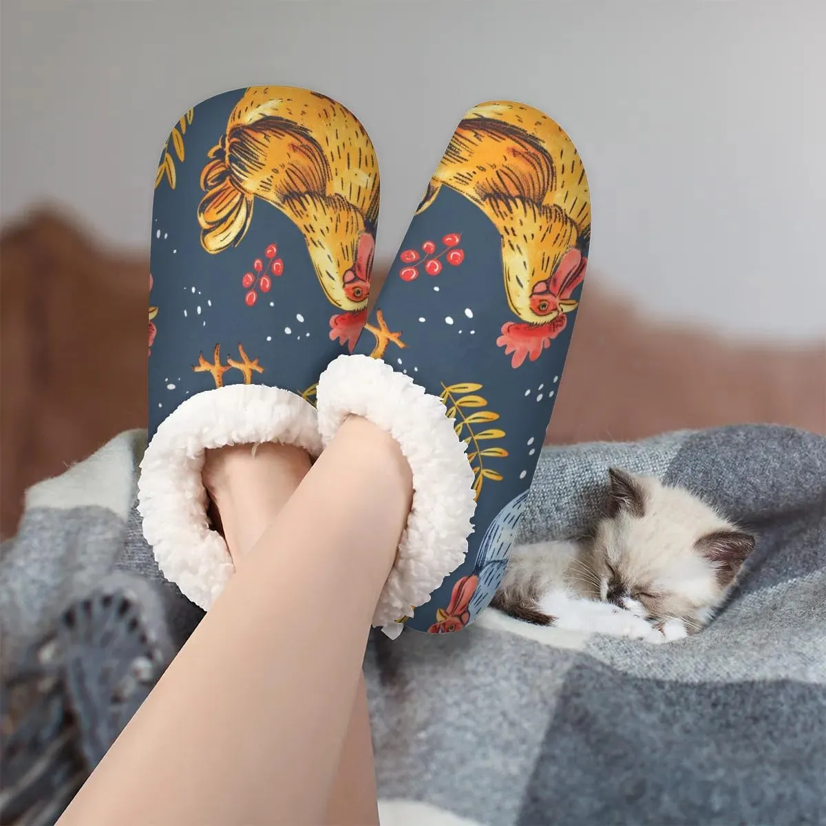 Closed Back Slippers for Women Men Cozy Warm House Slippers Indoor Outdoor House Shoes