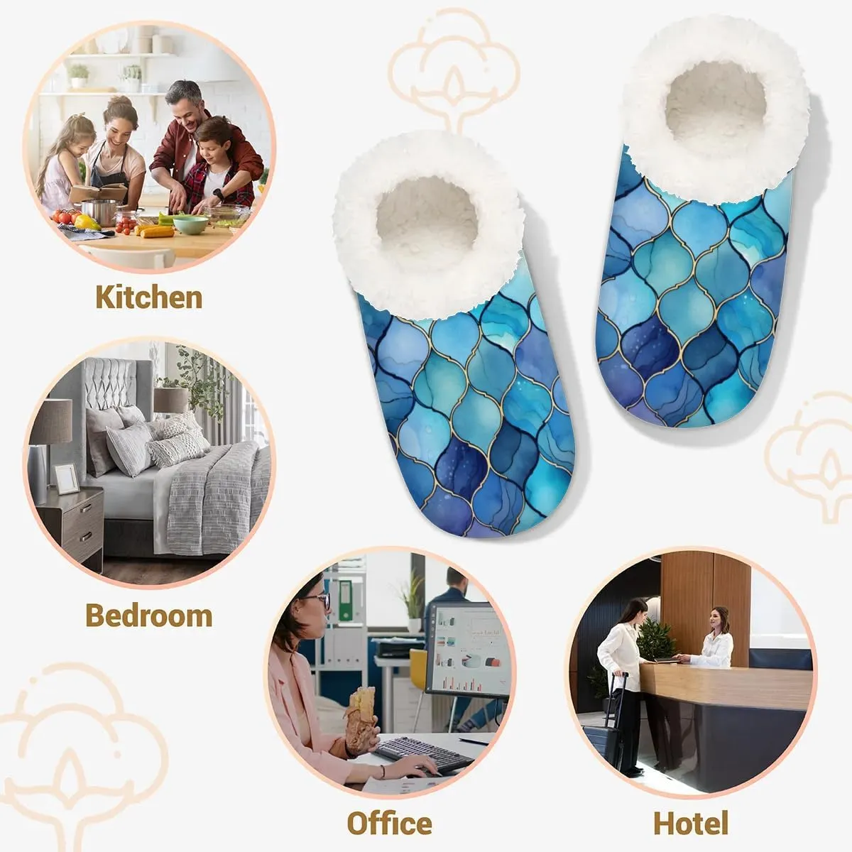 Closed Back Slippers for Women Men Cozy Warm House Slippers Indoor Outdoor House Shoes