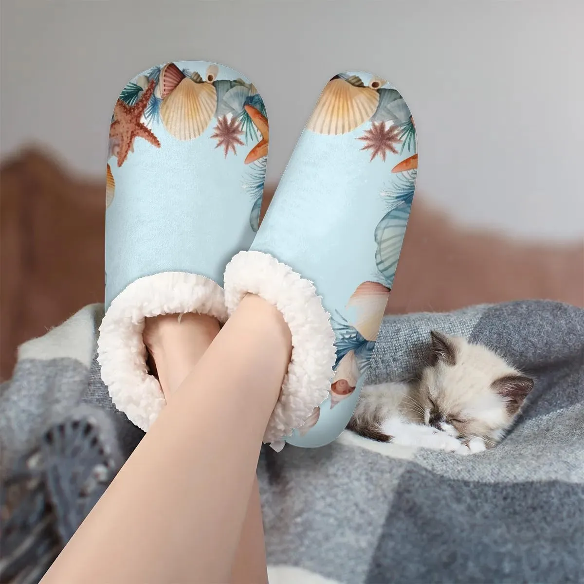 Closed Back Slippers for Women Men Cozy Warm House Slippers Indoor Outdoor House Shoes