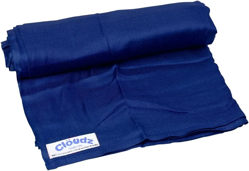 Cloudz Cozy Compact Airplane Travel Blanket for Your Flight, Car, Camping, Home or Comforting Warmth Anywhere! - Navy