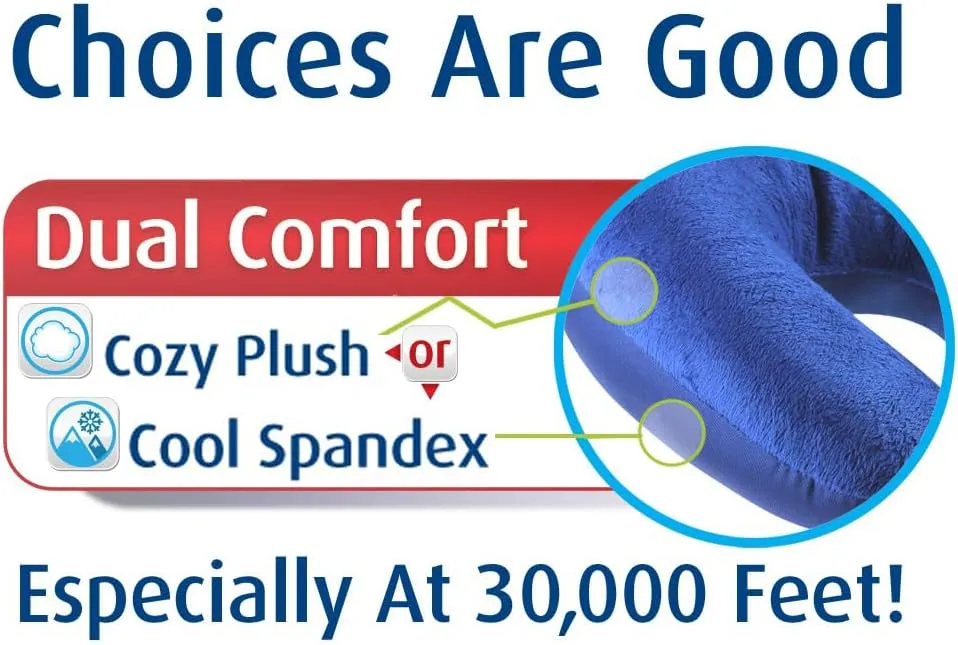 Cloudz (Set of 2 Adult & Kids/Youth Microbead Airplane Travel Neck Pillows : (1) Adult Travel Neck Pillow - Blue & (1) Kids Travel Neck Pillow - Sea Life