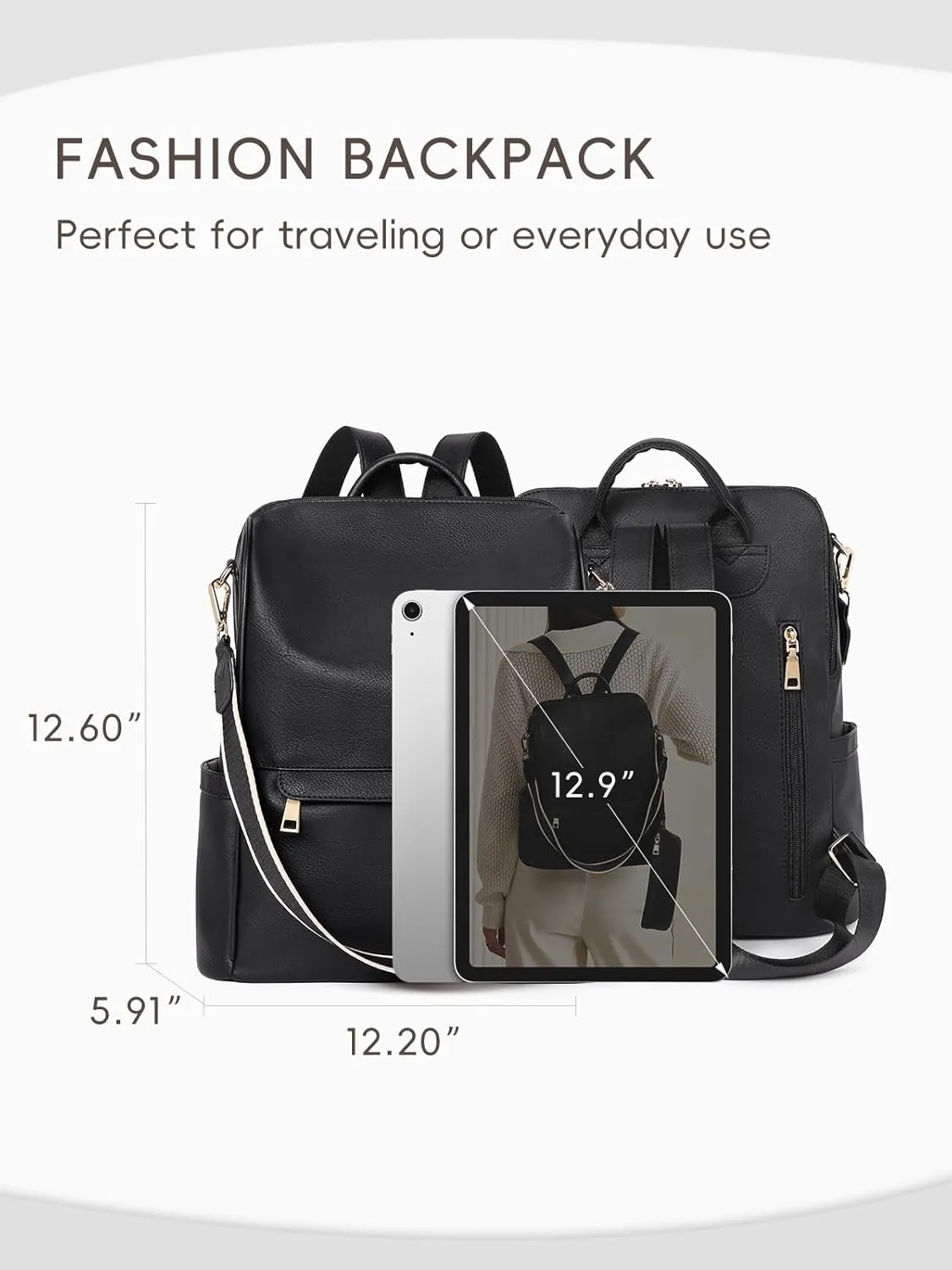 CLUCI Womens Backpack Purse Leather Anti-theft Large Fashion Designer Travel Bag Ladies Shoulder Bags
