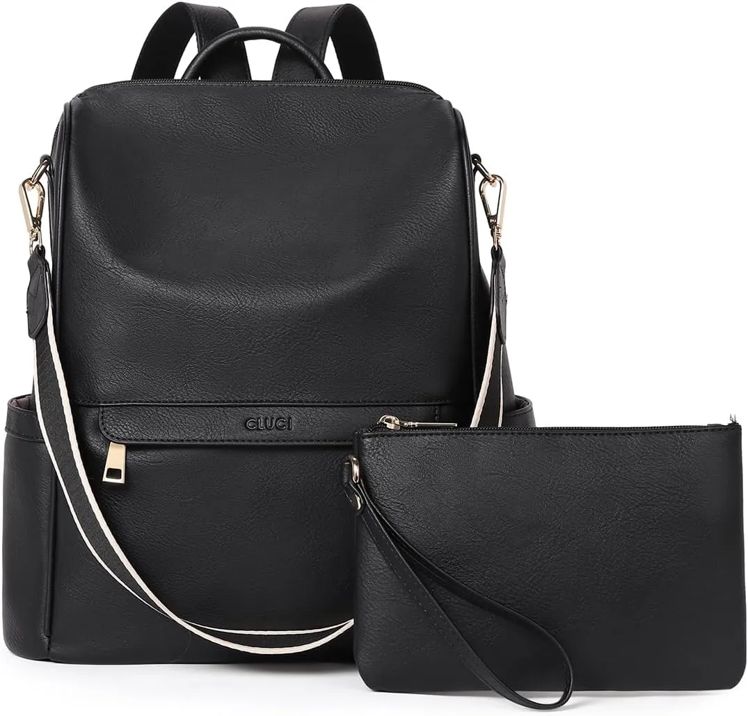 CLUCI Womens Backpack Purse Leather Anti-theft Large Fashion Designer Travel Bag Ladies Shoulder Bags