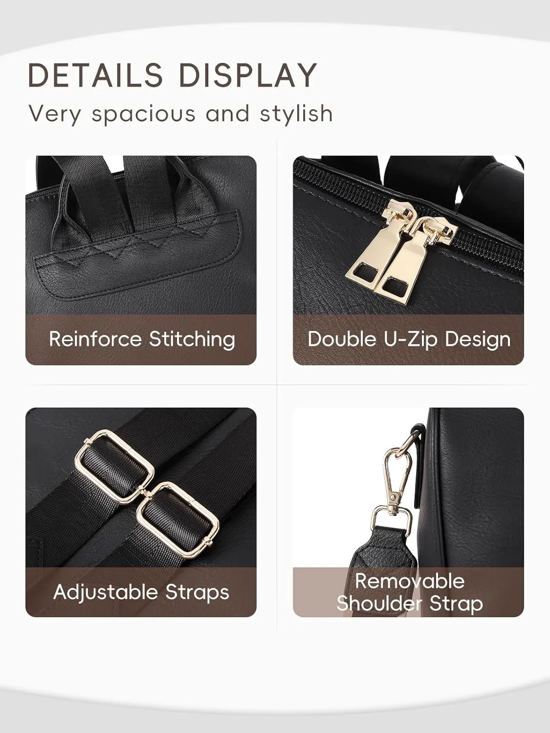 CLUCI Womens Backpack Purse Leather Anti-theft Large Fashion Designer Travel Bag Ladies Shoulder Bags