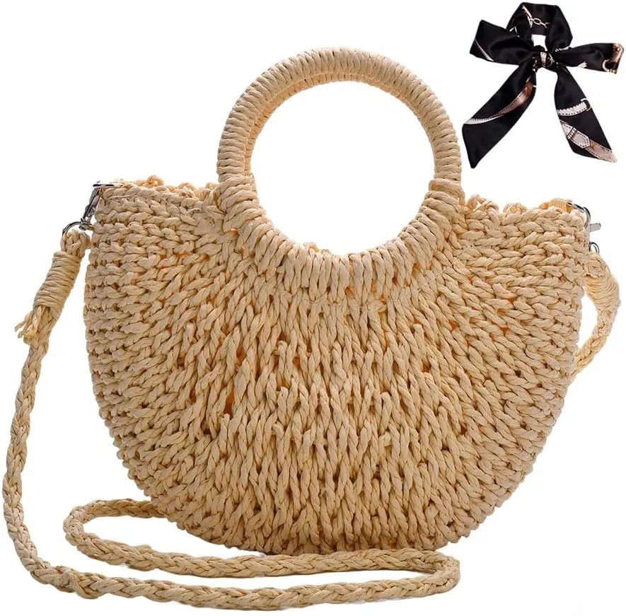 Clysoru Straw Shoulder Bag For Women Stylish Beach Bags For Women Purses And Handbags Beach Vacations Summer Outings