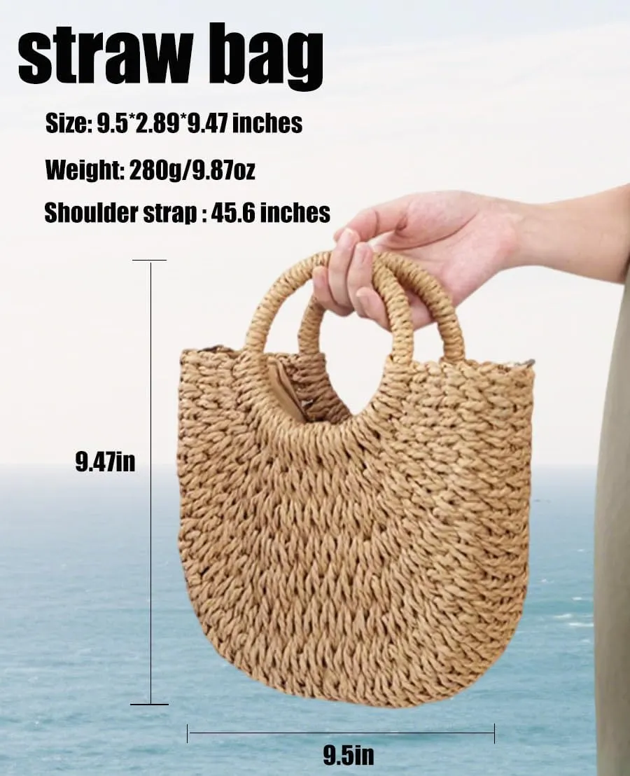 Clysoru Straw Shoulder Bag For Women Stylish Beach Bags For Women Purses And Handbags Beach Vacations Summer Outings