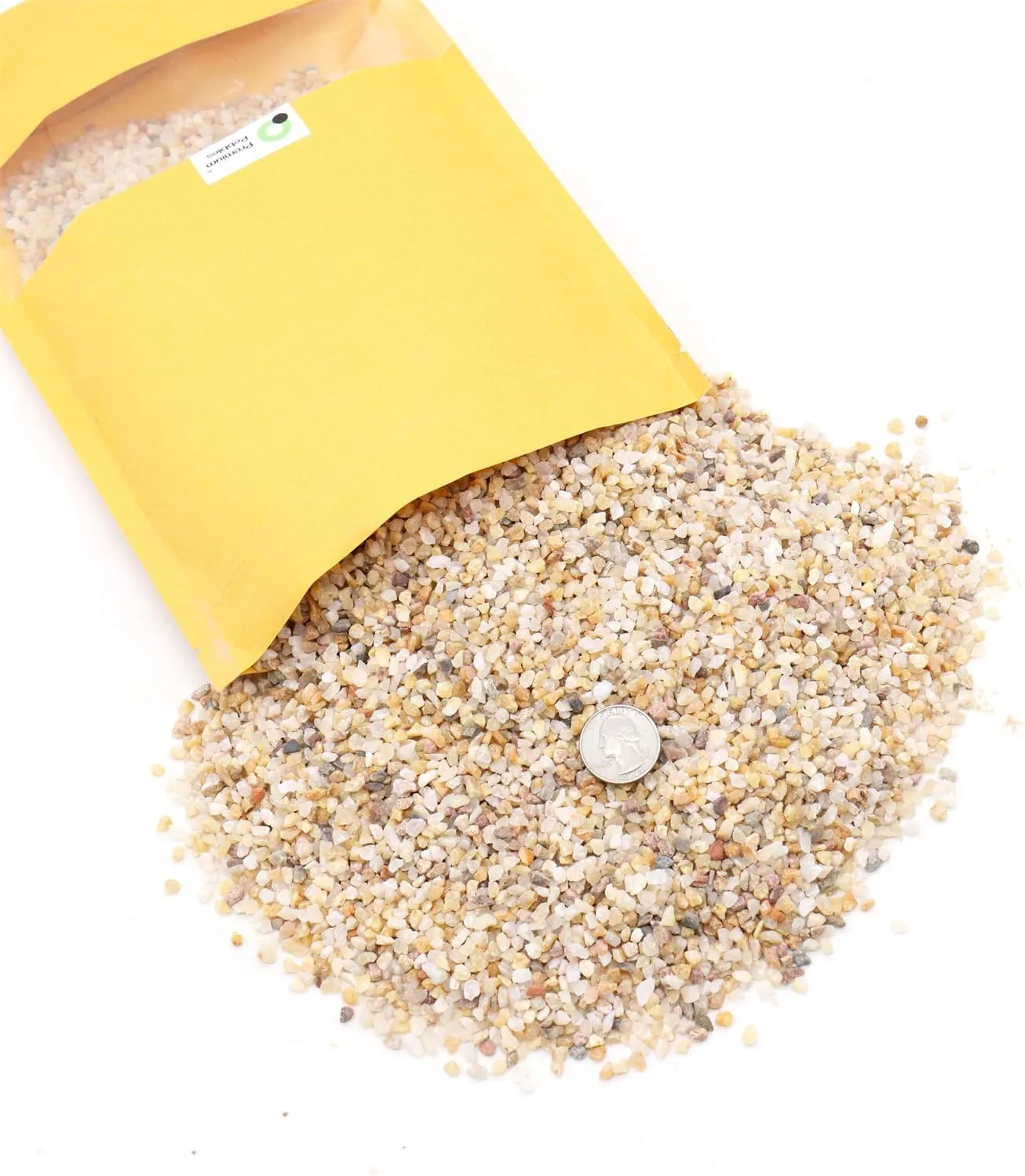 Coarse Sand. Golden Color. 1/8 Inch 5 lbs. for Potting Soil, Succulents, Pots, Plants, Gardening, Indoor, Crafting, Vase Fillers (X-Mini (0.125 Inch), COARSE Sand - Golden, 5)