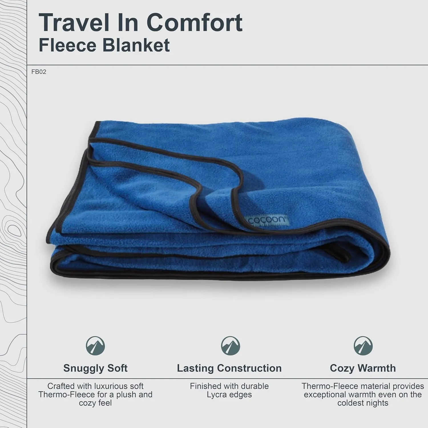 COCOON- Premium - Travel Fleece Blanket - Cozy, Soft, Warm, Lightweight - Regular 79" x 63"