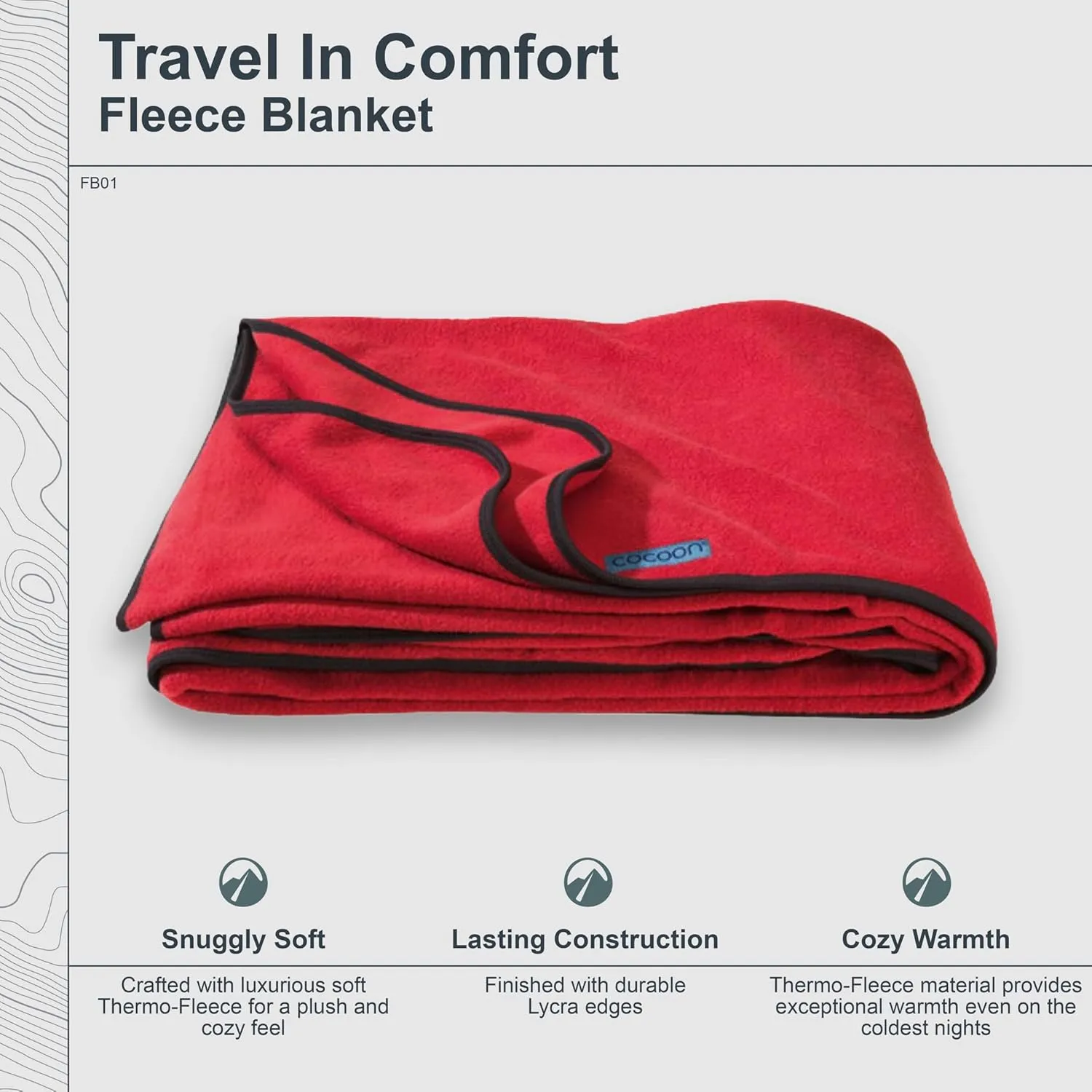 COCOON- Premium - Travel Fleece Blanket - Cozy, Soft, Warm, Lightweight - Regular 79" x 63"