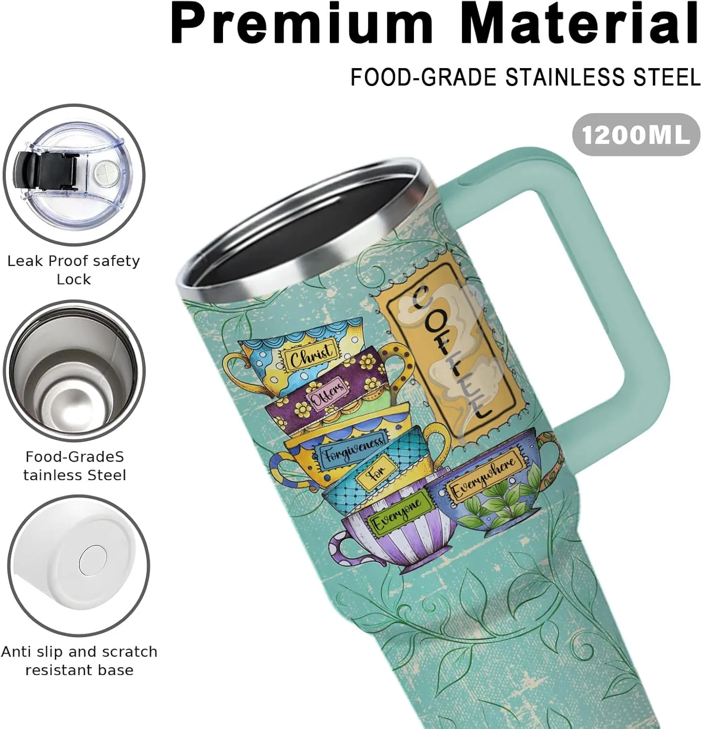 Coffee Lover Tumbler Christ Offers Forgiveness for Everyone Everywhere Jesus Stainless Steel Insulated Tumbler Rustic Retro Gift for Women Men Friends 40oz