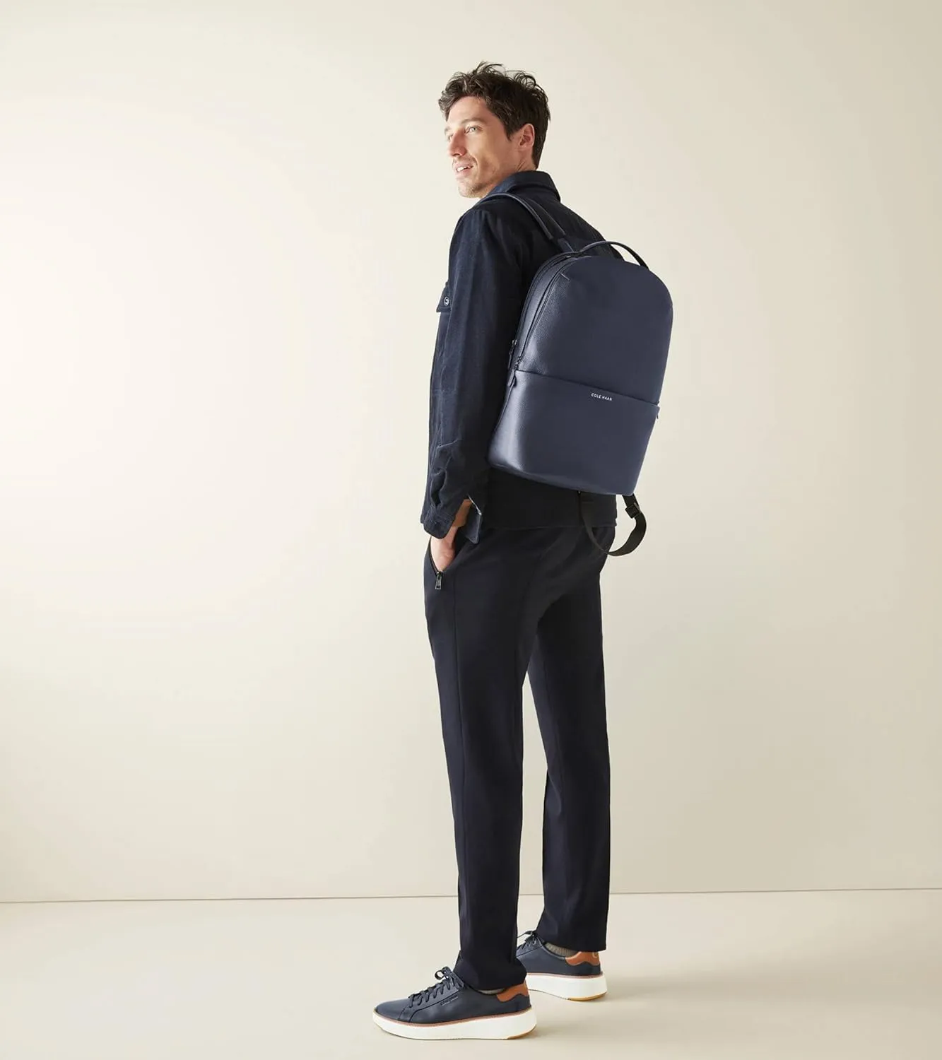 Cole Haan Men's Triboro Backpack, Navy Blazer, One Size