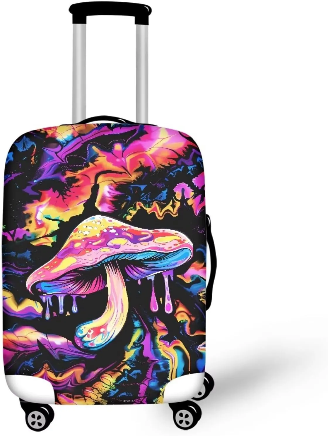 Colored Mushroom Travel Luggage Cover Washable Suitcase Protector Anti-Scratch Suitcase Cover Fits 18-32 Inch Luggage Checked Bag Cover Cover Suitcase Luggage Covers Baggage Covers-M